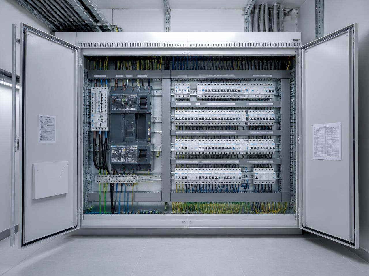 Sauber aufgebaute Elektroverteilung für die Gebäudeautomation